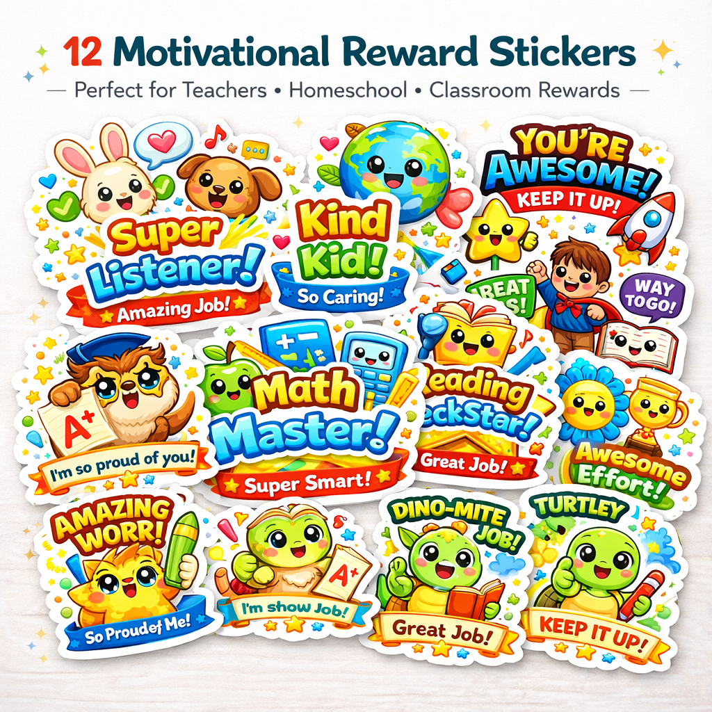 Motivational Reward StickersPack 1 |Teacher Student Incentive Pack