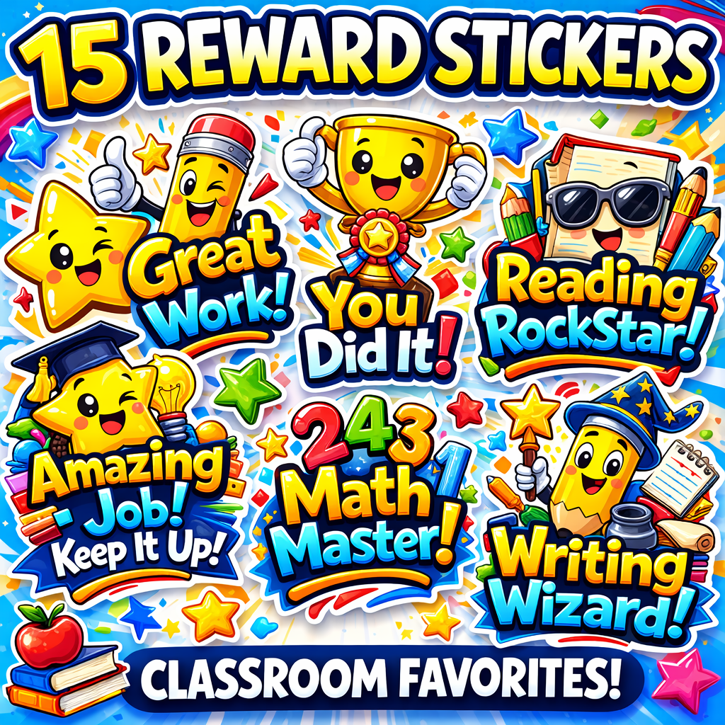 Motivational Reward Sticker Pack 2 |Teacher Student Incentive Pack (15)