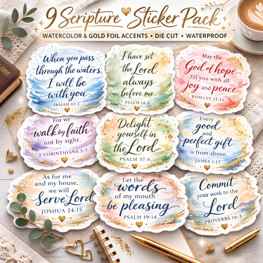 Bible Verse Sticker Pack 4 (Watercolor)